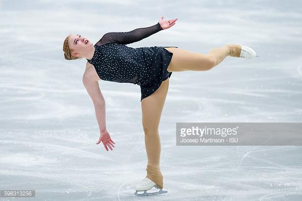 Agnes Dís Brynjarsdóttir skating in junior grand prix